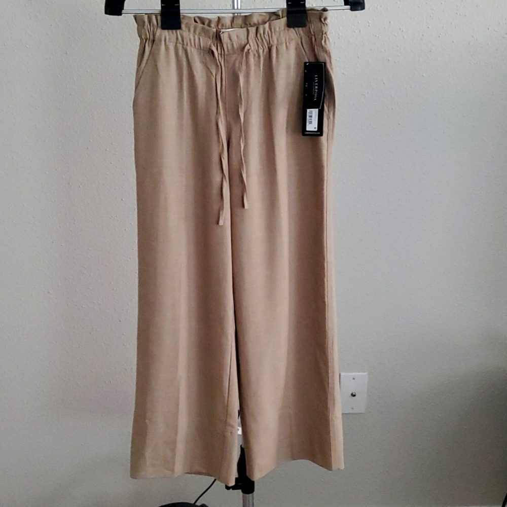Liverpool Los Angeles - Pull-On Tie Waist Leg Wide Ankle - XS - Tan